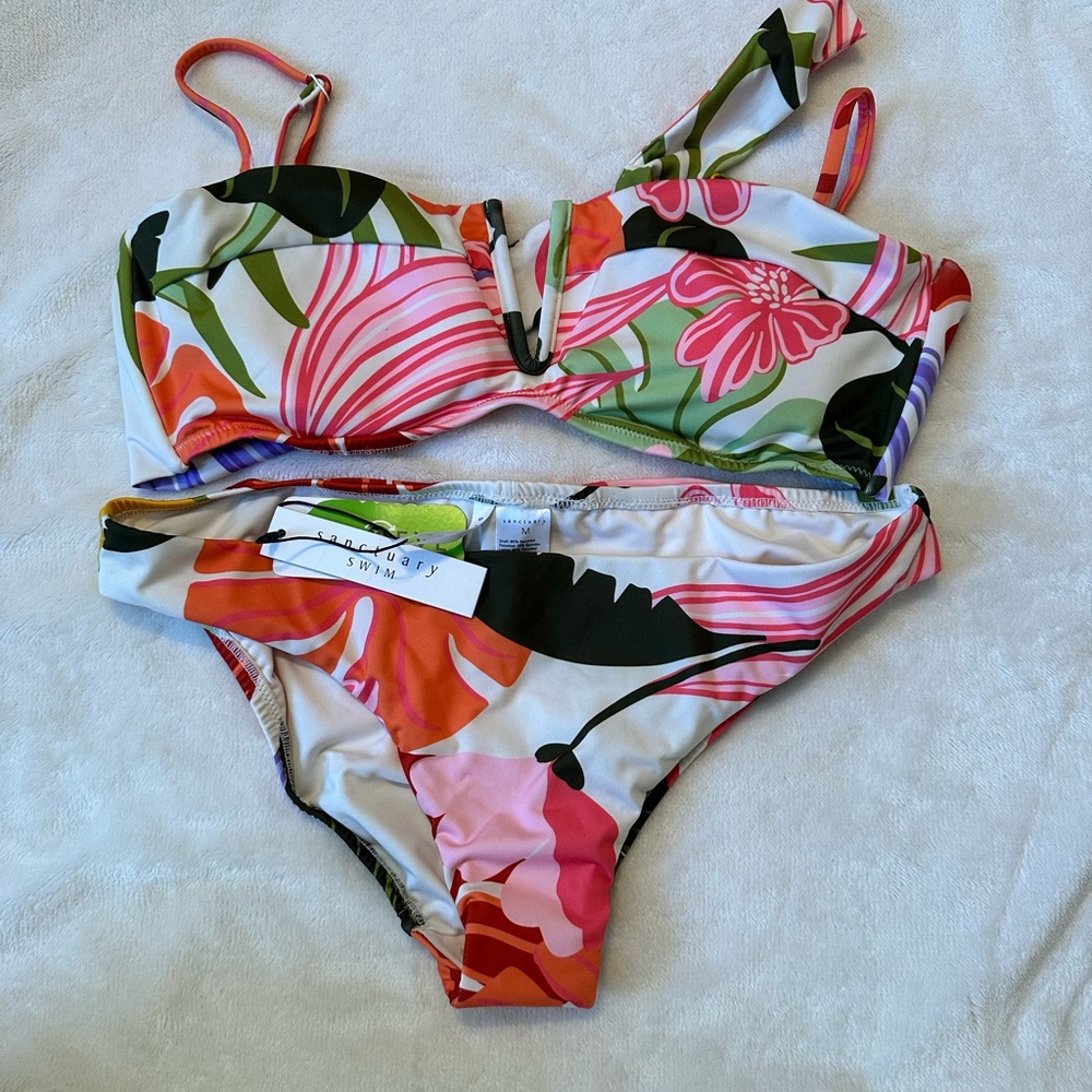 Sanctuary Multicolor Floral Bikini Set